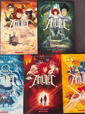 Amulet Graphic Novel Lot – Books 3, 4, 6, 7 & 8 by Kazu Kibuishi – Brand New